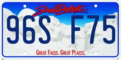 SD license plate 96SF75