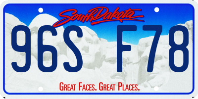 SD license plate 96SF78