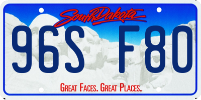 SD license plate 96SF80