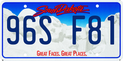 SD license plate 96SF81