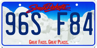 SD license plate 96SF84