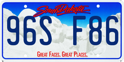 SD license plate 96SF86