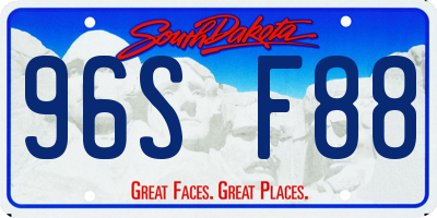 SD license plate 96SF88