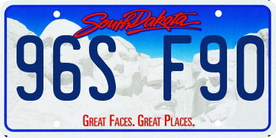 SD license plate 96SF90