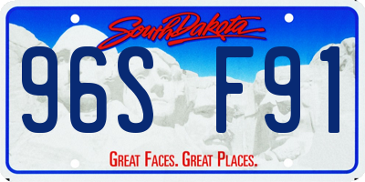 SD license plate 96SF91
