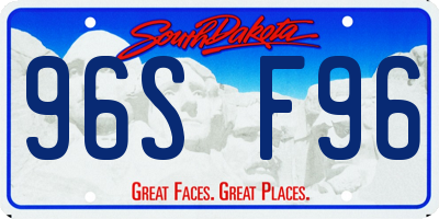 SD license plate 96SF96