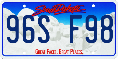 SD license plate 96SF98