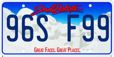 SD license plate 96SF99