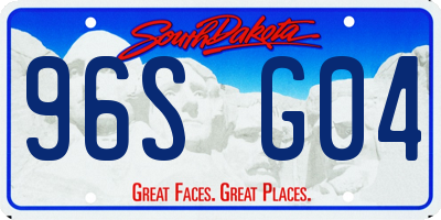 SD license plate 96SG04