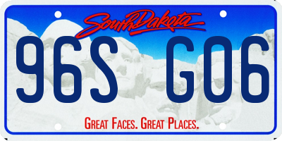 SD license plate 96SG06