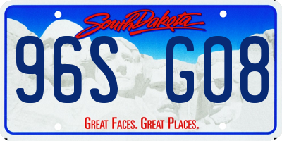SD license plate 96SG08