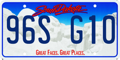 SD license plate 96SG10