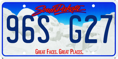 SD license plate 96SG27