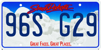 SD license plate 96SG29