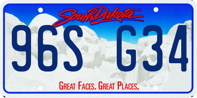 SD license plate 96SG34