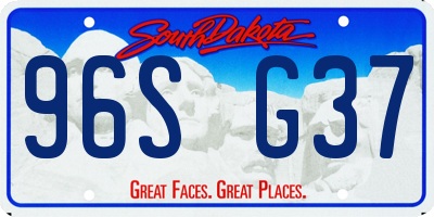 SD license plate 96SG37
