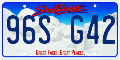 SD license plate 96SG42