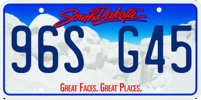 SD license plate 96SG45