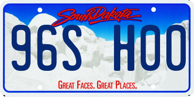 SD license plate 96SH00