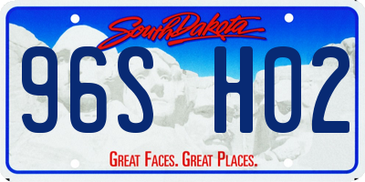 SD license plate 96SH02
