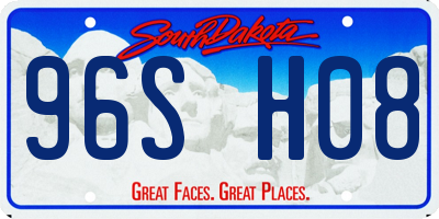 SD license plate 96SH08