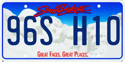 SD license plate 96SH10