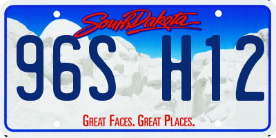 SD license plate 96SH12