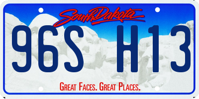SD license plate 96SH13