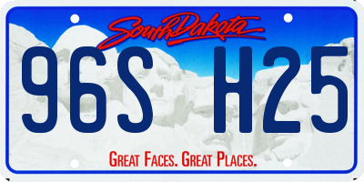 SD license plate 96SH25