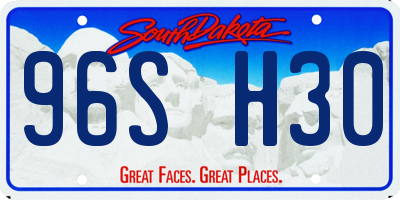 SD license plate 96SH30