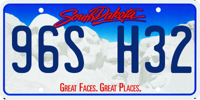 SD license plate 96SH32