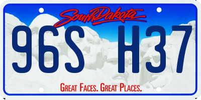 SD license plate 96SH37