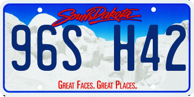 SD license plate 96SH42