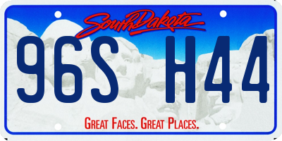 SD license plate 96SH44