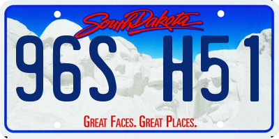 SD license plate 96SH51