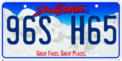 SD license plate 96SH65