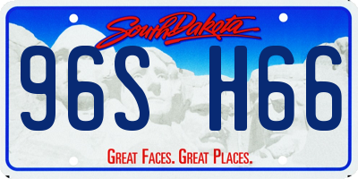 SD license plate 96SH66