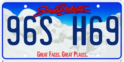 SD license plate 96SH69