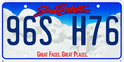 SD license plate 96SH76
