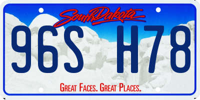 SD license plate 96SH78