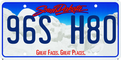SD license plate 96SH80