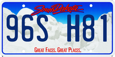 SD license plate 96SH81