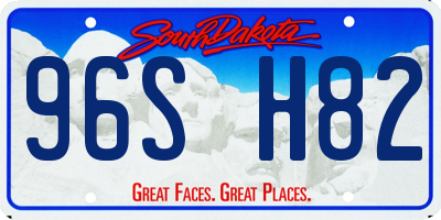 SD license plate 96SH82