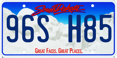 SD license plate 96SH85