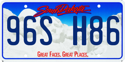 SD license plate 96SH86