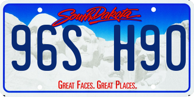SD license plate 96SH90