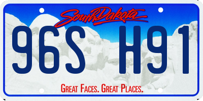 SD license plate 96SH91