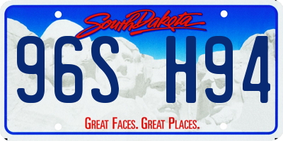 SD license plate 96SH94