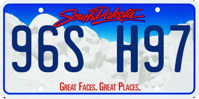 SD license plate 96SH97