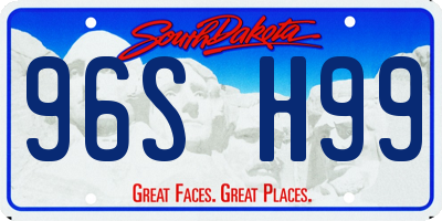 SD license plate 96SH99